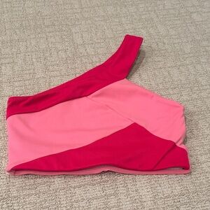 AS Jo + Jax One-Shoulder Dance Top - Two toned pink & hot pink color.